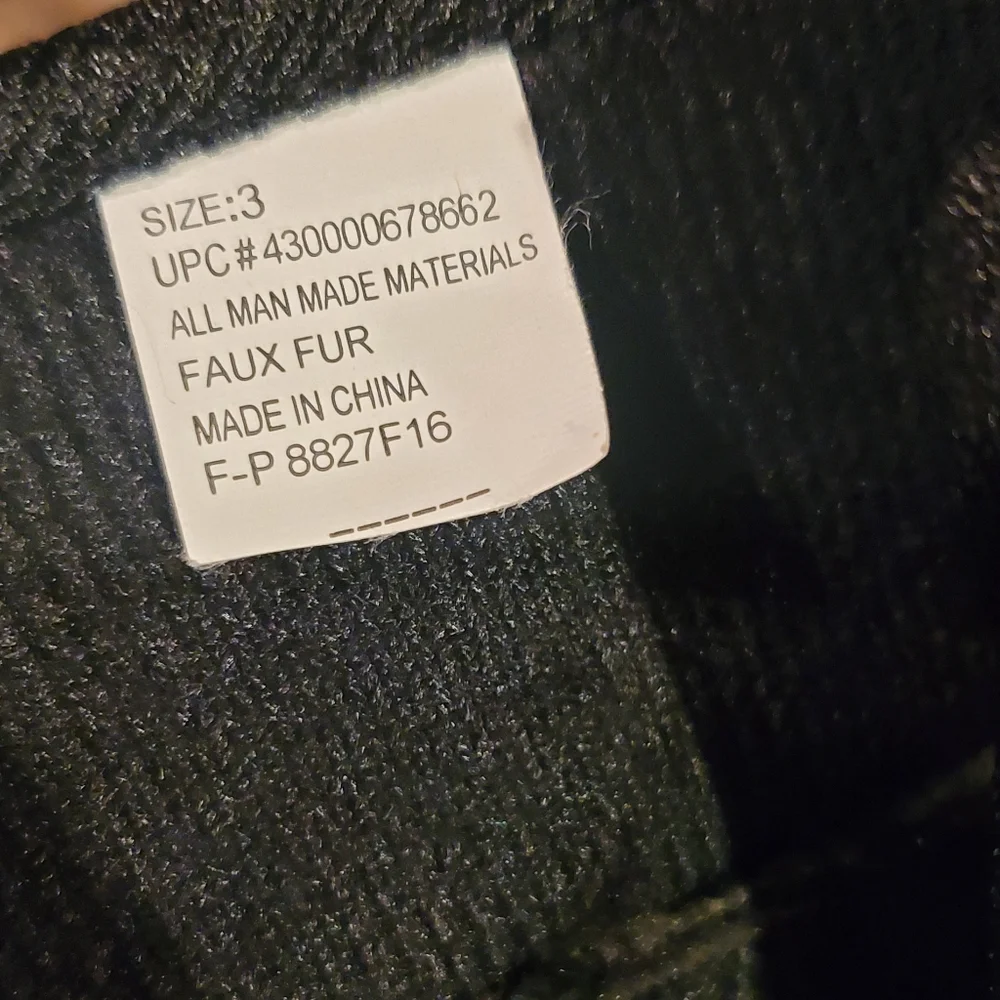 Black fur ankle boots, Girls,‎ Size 3